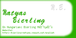 matyas bierling business card